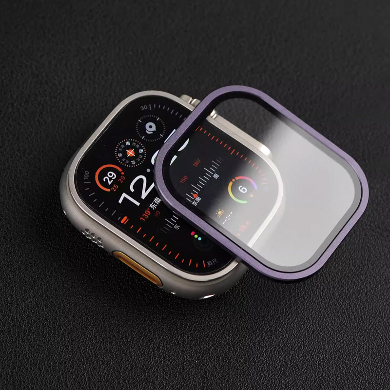 Smartwatch Watches For Mens - Apple Watch Ultra 用強化ガラス 49mm チタンメタルフレーム