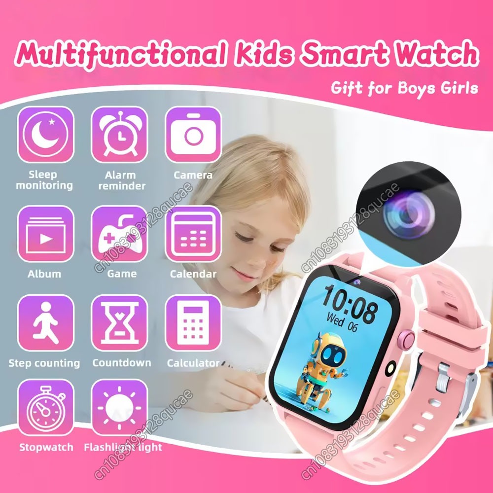 Smartwatch Watches Gift For Boys On Birthday - 2025年新型スマートウォッチ 子供用 HDタッチスクリーン カメラ 18種類ゲーム 睡眠モニタリング