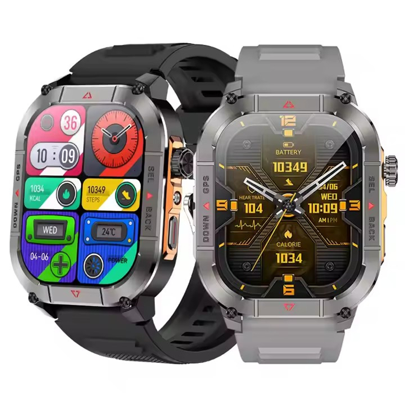 Smartwatch Watches For Mens - 新型HK84メンズスマートウォッチ AMOLED アウトドアGPSスポーツ測位コンパス フィットネストラッカー BT通話 健康管理スマートウォッチ