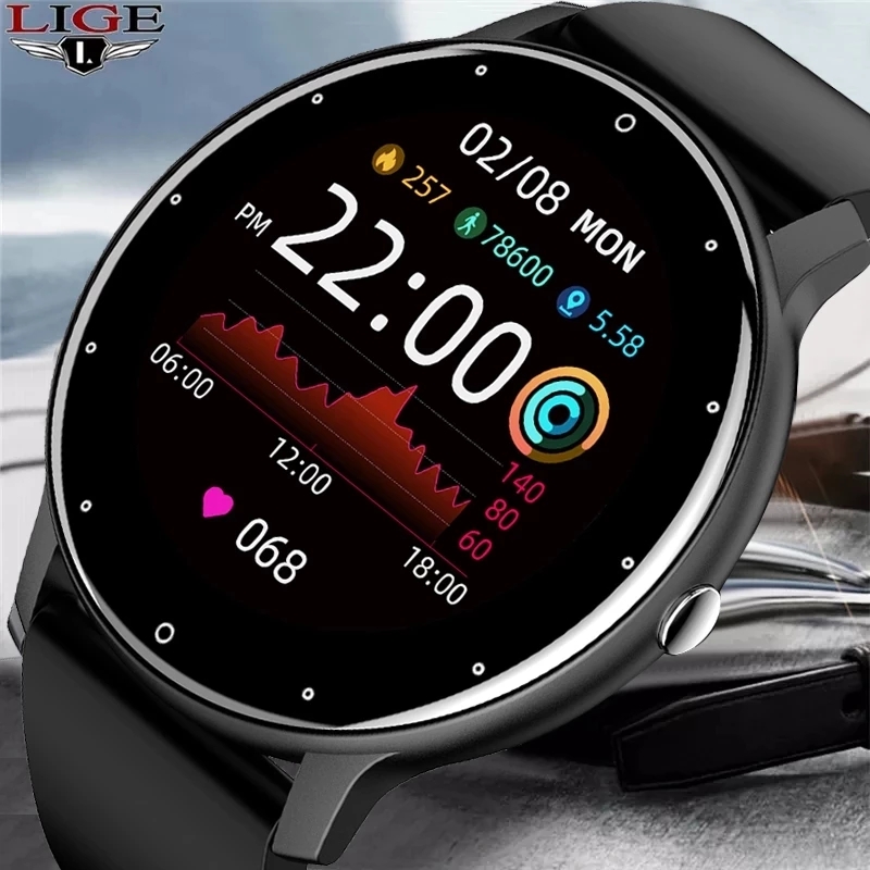 Smartwatch Watches For Mens - LIGE 2026新型スマートウォッチ メンズ フルタッチスクリーン スポーツフィットネスウォッチ IP67防水