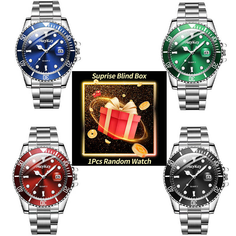 Analog Quartz Watch - 1個入りサプライズミステリーウォッチブラインドボックス - ファッションカレンダーメンズビジネスウォッチアナログクォーツ腕時計 メンズウォッチ