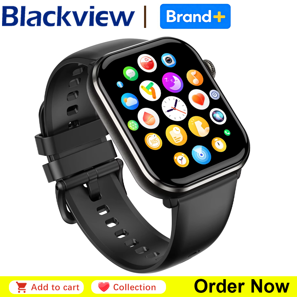 Smartwatch Square Watches For Men - Blackview R60 Bluetooth 通話スマートウォッチ 1.96 インチ