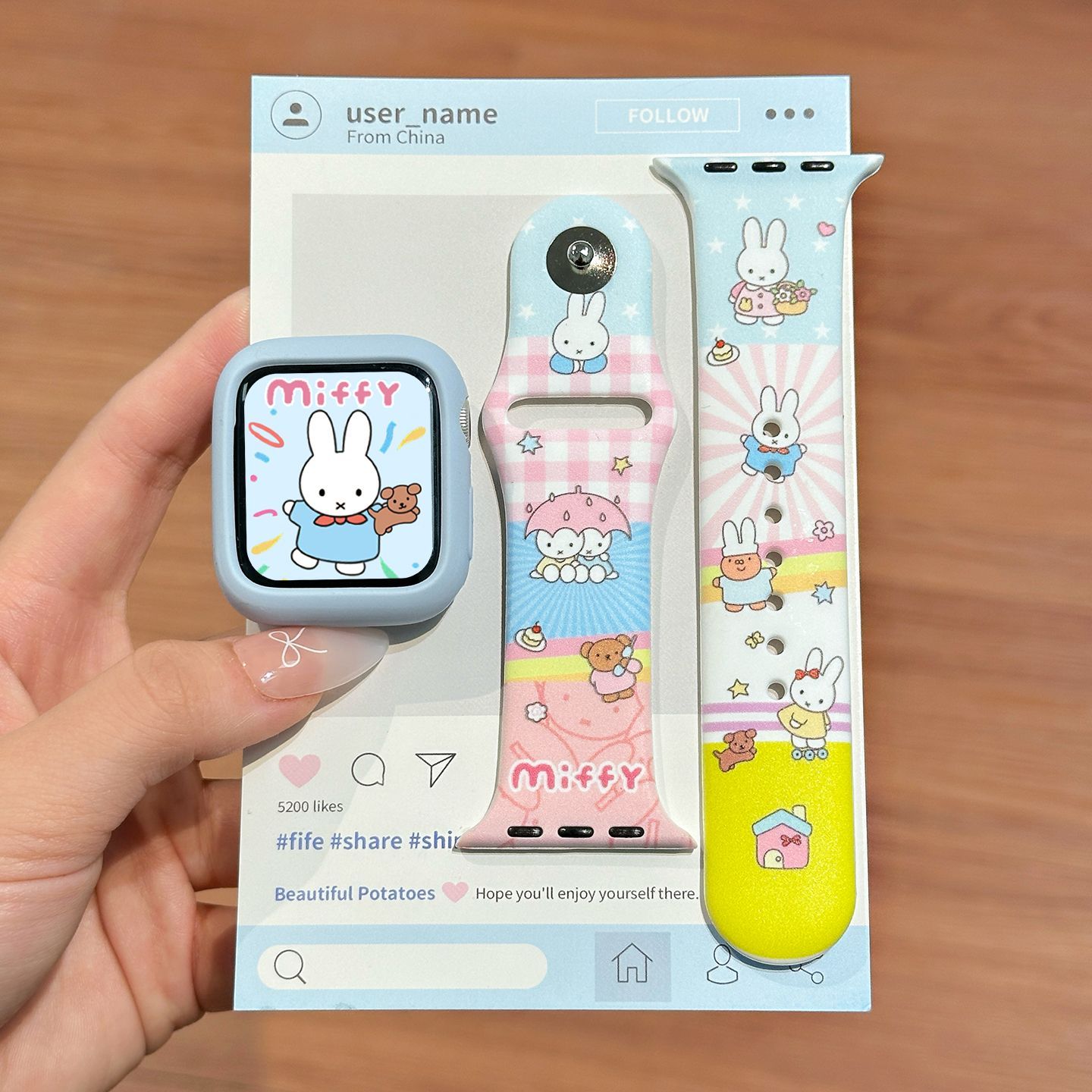 Apple Watch Band - ドーパミンカラー ミッフィー シリコン時計バンド かわいい 女の子向け 互換性のある