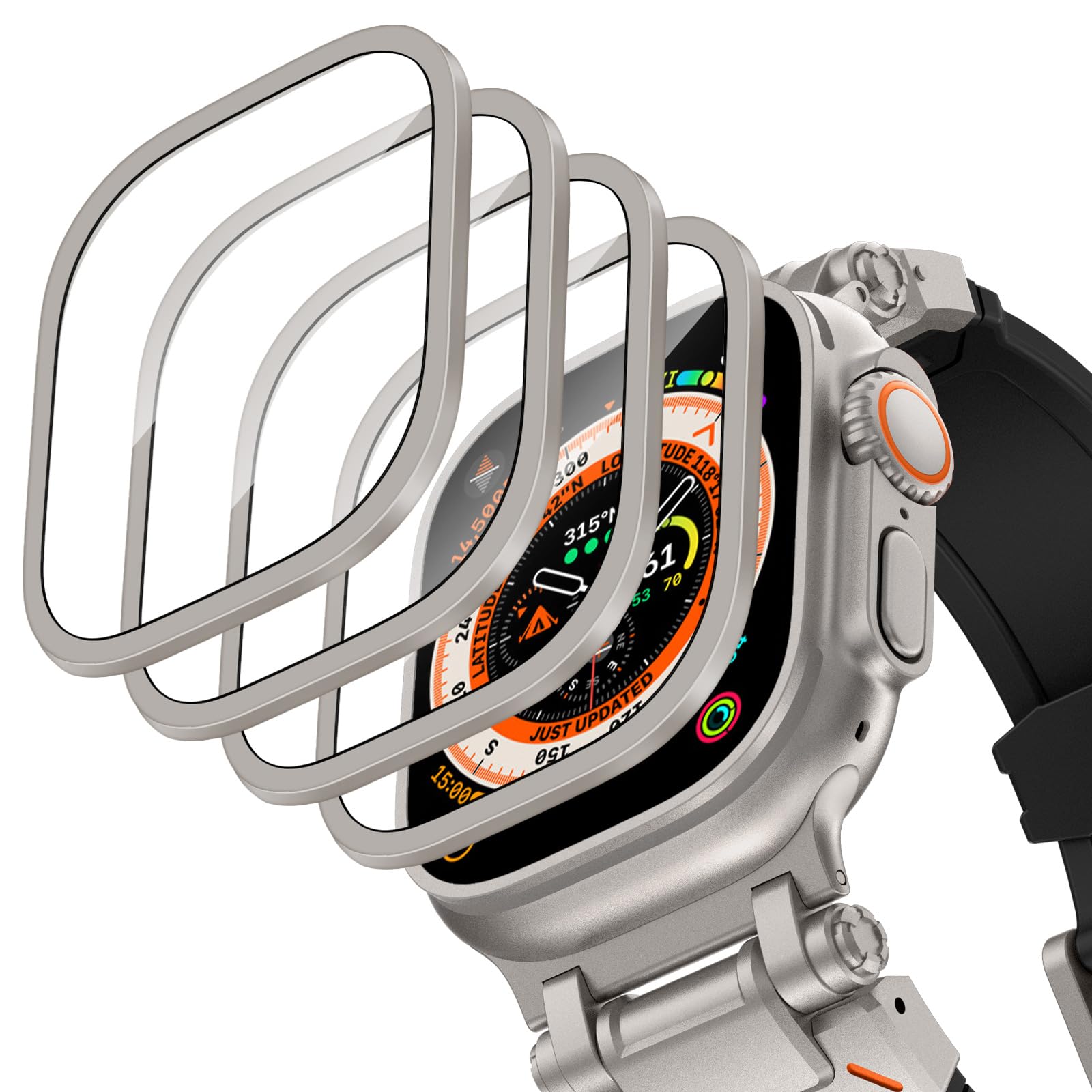 Smartwatch Watches For Mens - アルミニウム合金ケース + 強化ガラス Apple Watch Ultra