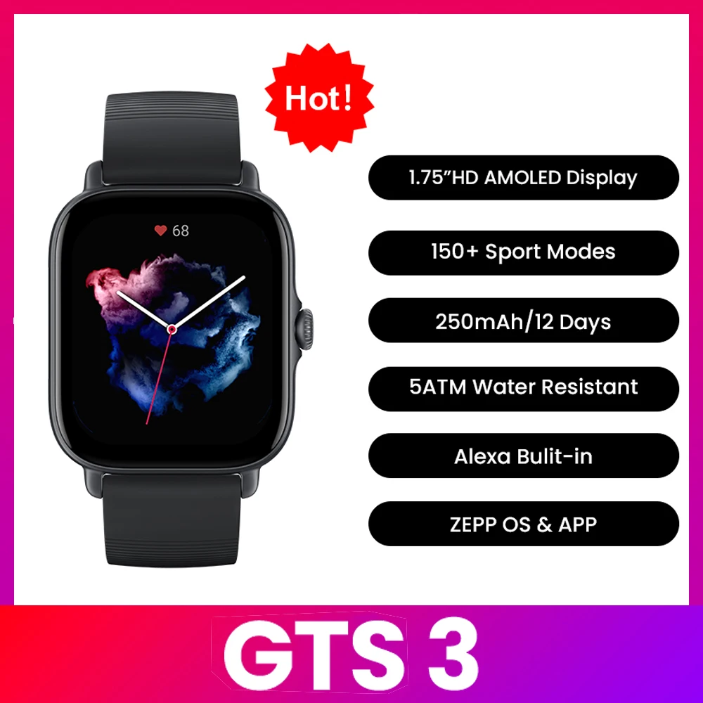 Smartwatch Refurbished Watches - Amazfit GTS 3 スマートウォッチ 5ATM防水 GPS