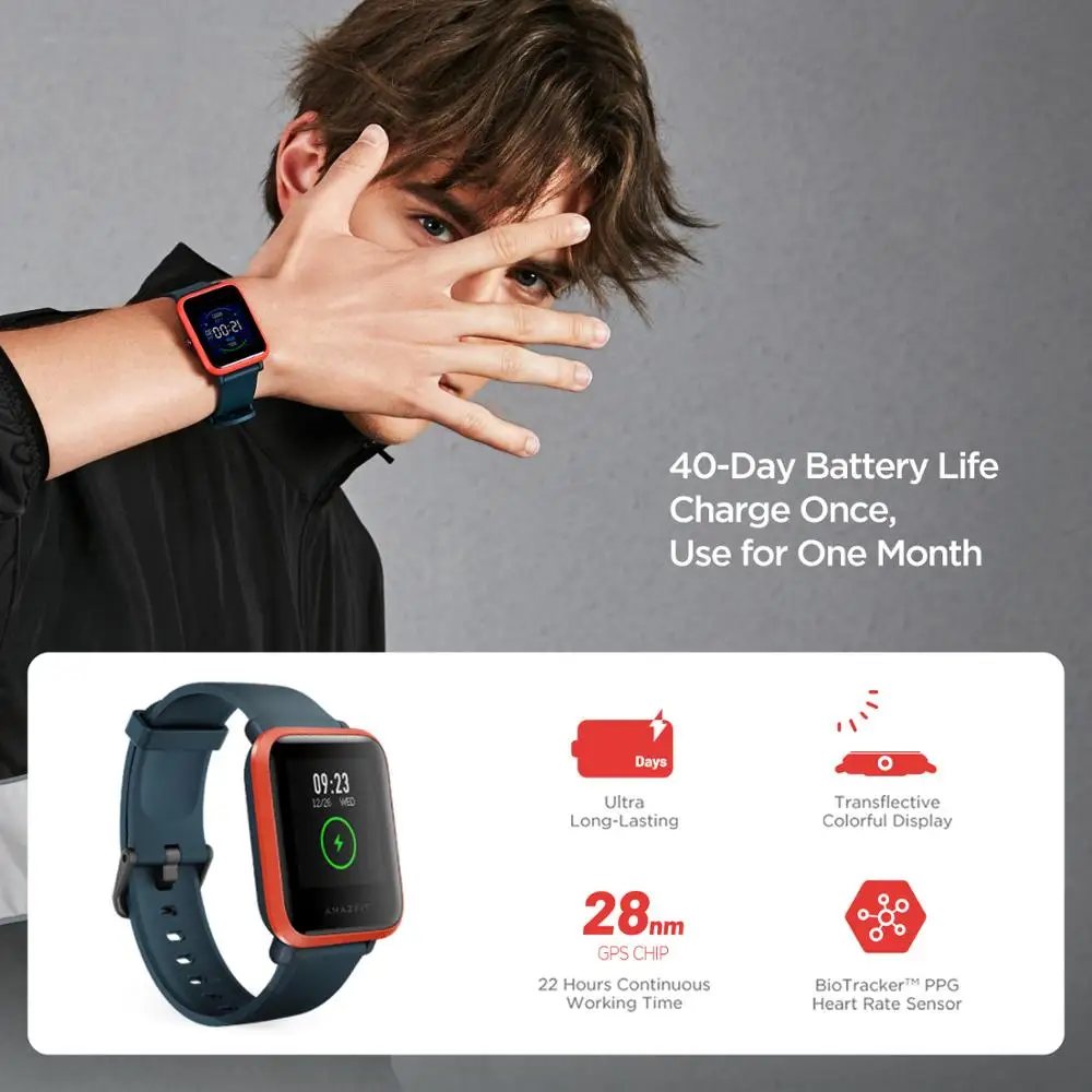 オリジナルAmazfit Bip Sスマートウォッチ再生品  - Smartwatch Refurbished Watches のレビューと価格