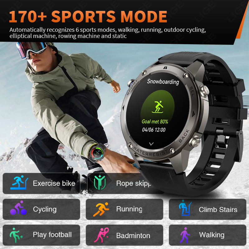 2026 新しい超軍事グレード GPS スマートウォッチメン - Smartwatch Watches For Mens のレビューと価格