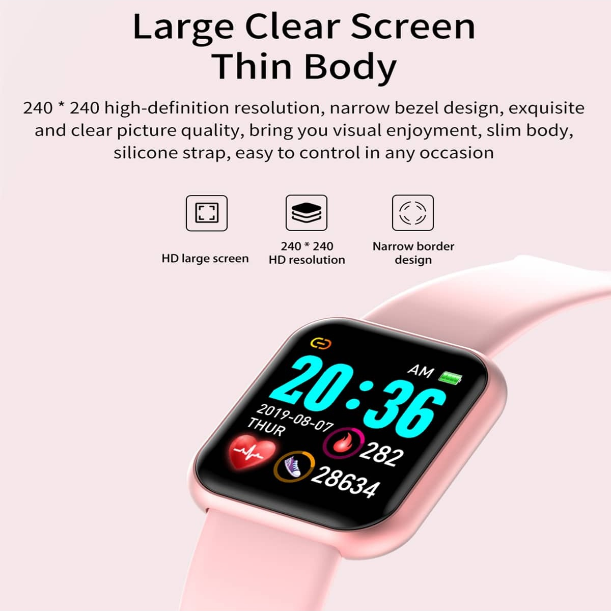 男性と女性のためのスマートウォッチ、音楽制御付きスマートウォ - Smartwatch Square Watches For Men のレビューと価格