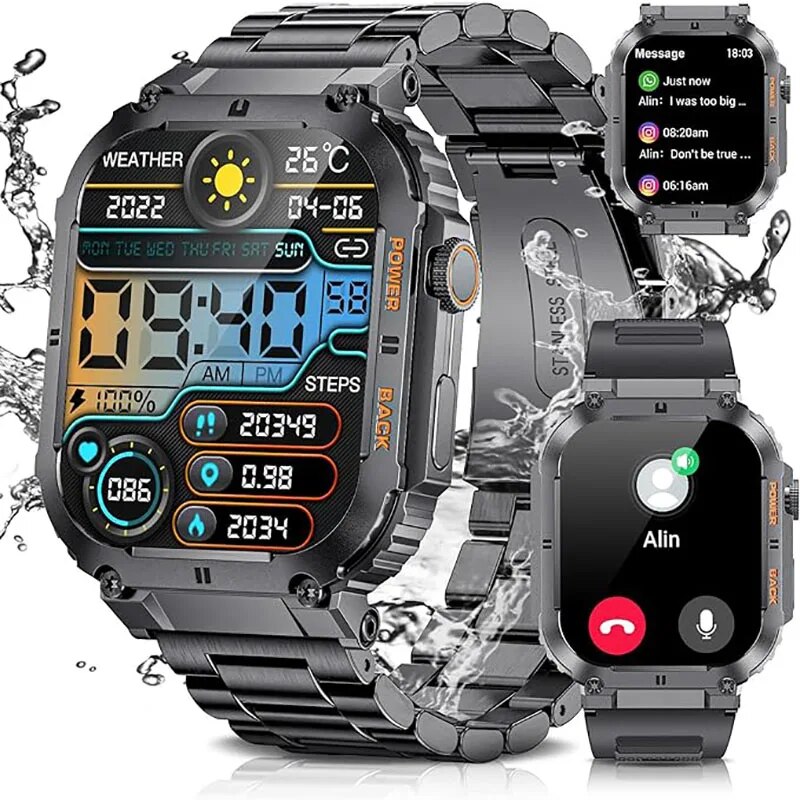 Lige-男性用アウトドアスポーツフィットネススマートウォッ - Smartwatch Watches For Mens のレビューと価格