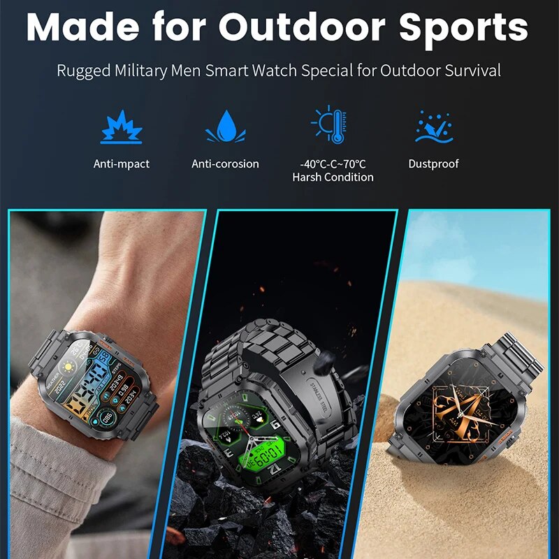 Lige-男性用アウトドアスポーツフィットネススマートウォッ - Smartwatch Watches For Mens のレビューと価格