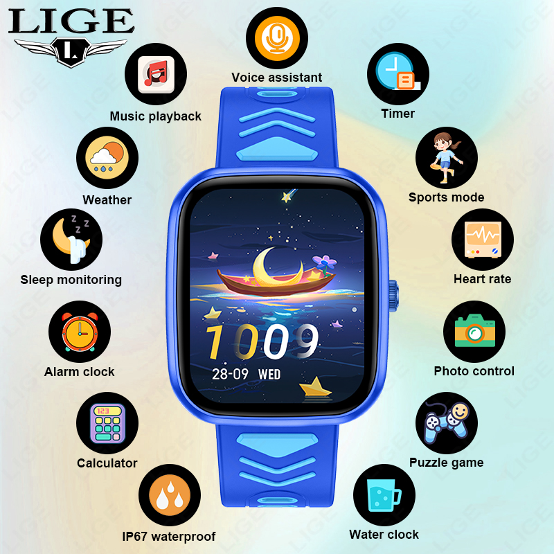 LIGE キッズスマートウォッチ ゲーム 防水 電子機器 タ - Smartwatch Watches Gift For Boys On Birthday のレビューと価格