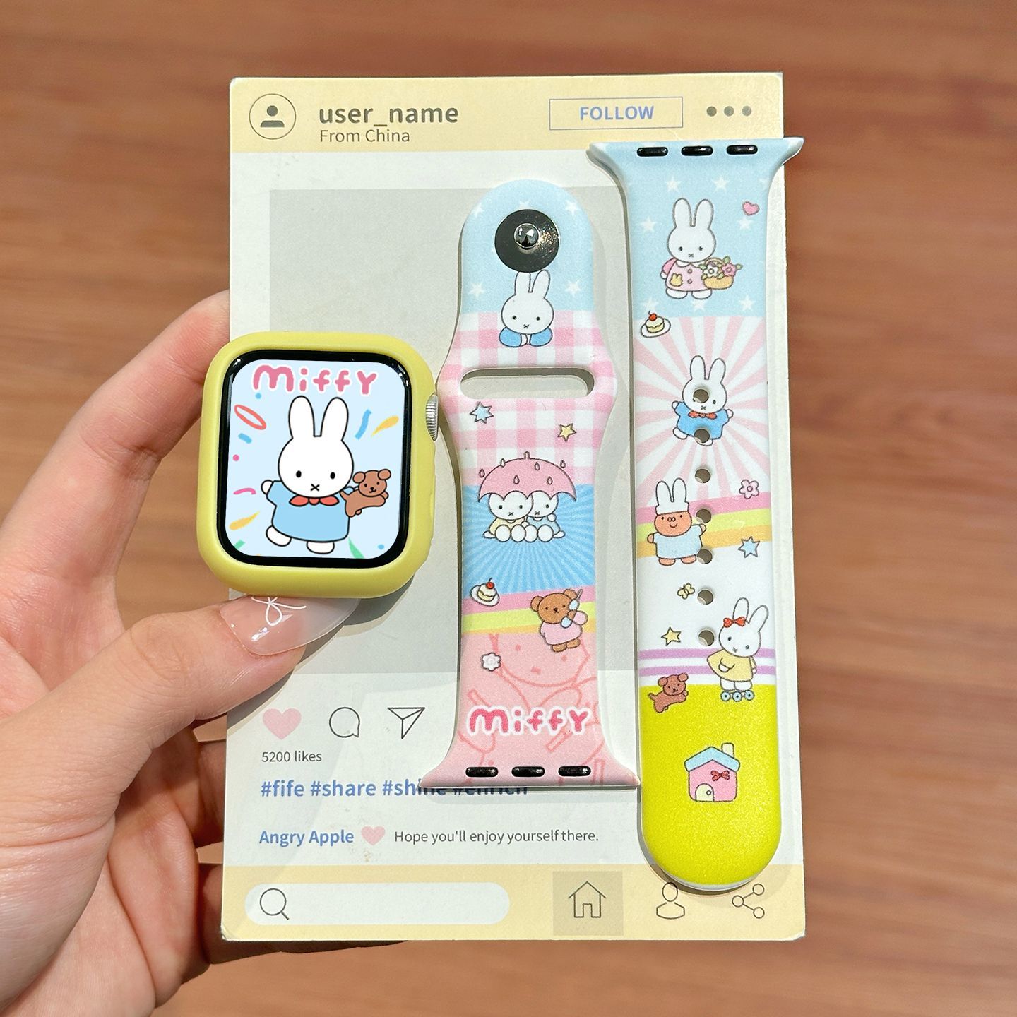 ドーパミンカラー ミッフィー シリコン時計バンド かわいい  - Apple Watch Band のレビューと価格