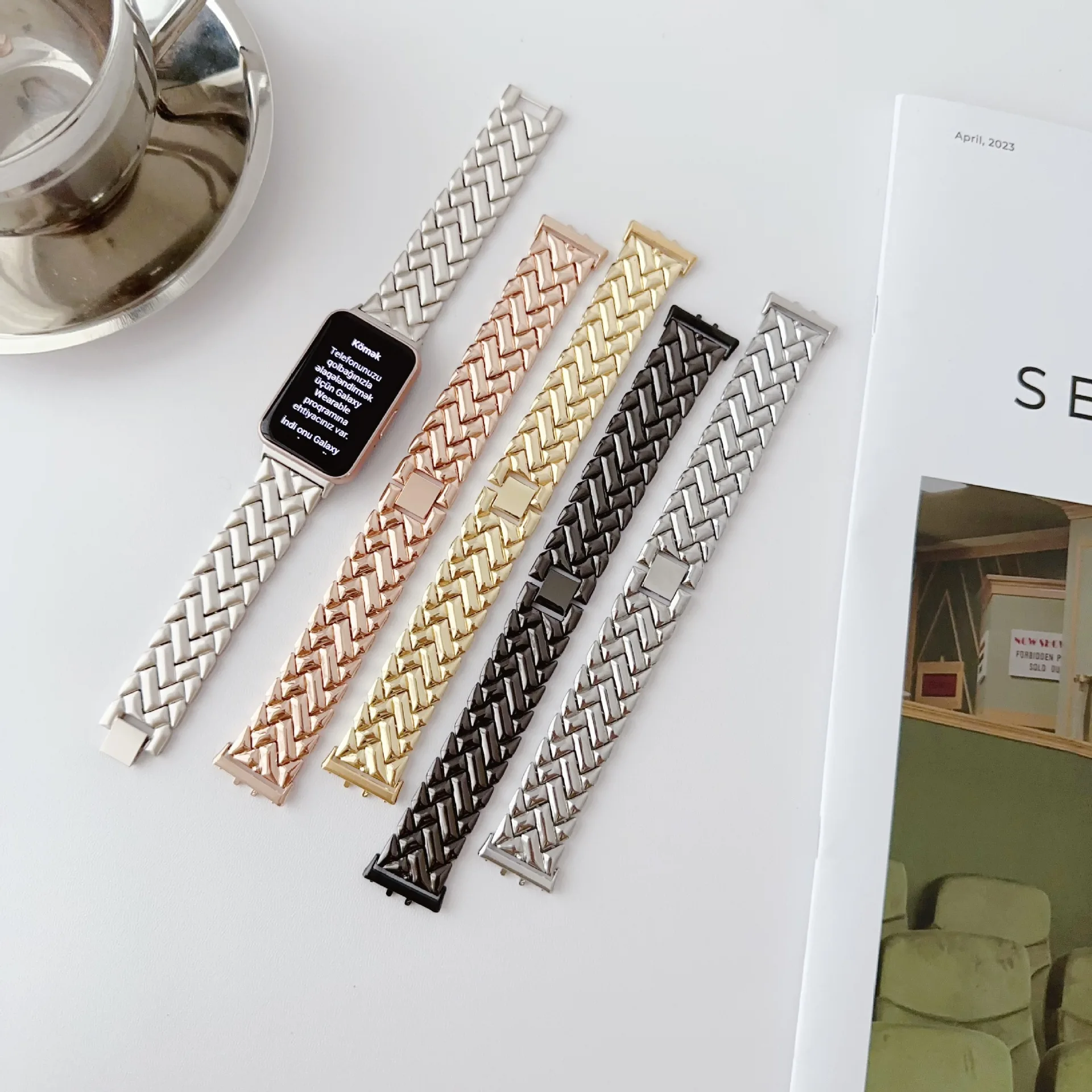 新しいリストバンドメタルストラップサムスンギャラクシーフィッ - Smartwatch Watches For Mens のレビューと価格