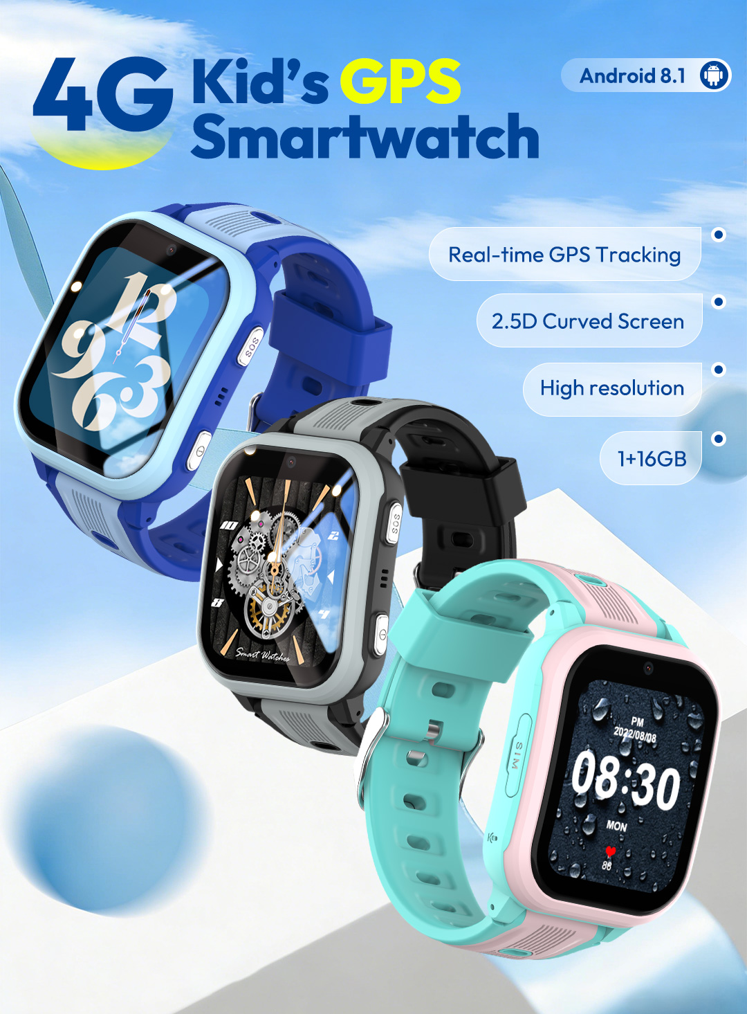 KT41スマートウォッチ - 4G対応子供用腕時計 - 高解 - Smartwatch Watches Gift For Boys On Birthday のレビューと価格