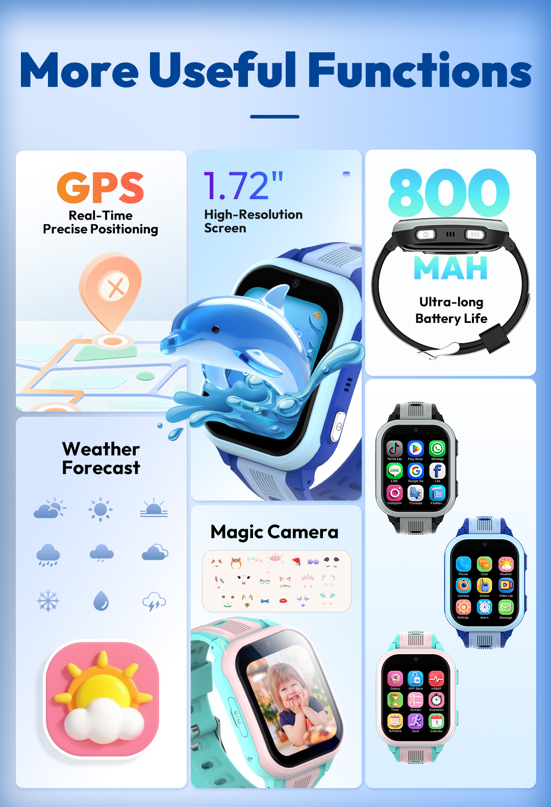 KT41スマートウォッチ - 4G対応子供用腕時計 - 高解 - Smartwatch Watches Gift For Boys On Birthday のレビューと価格