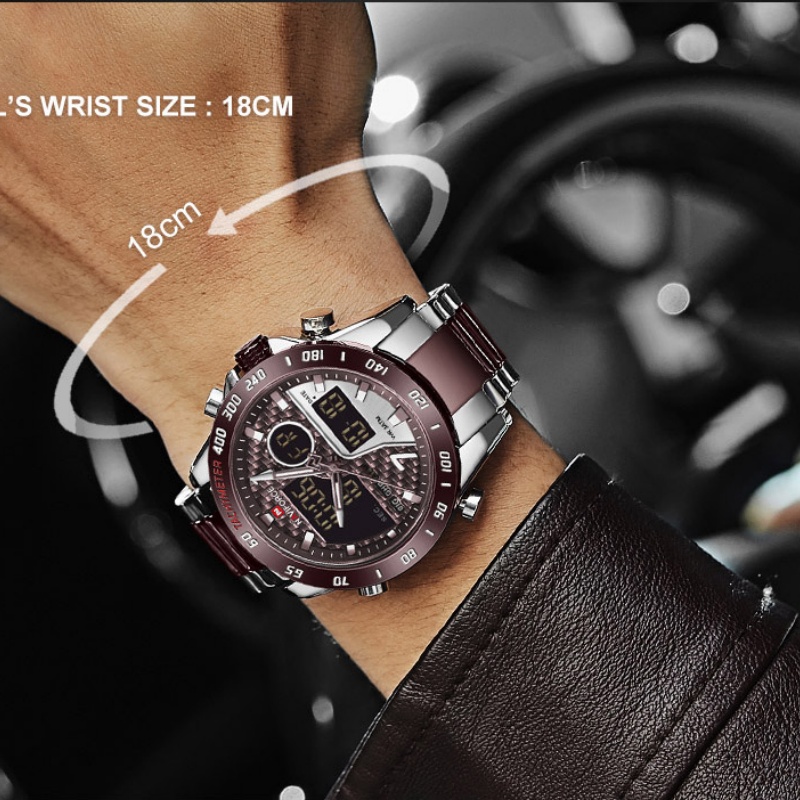 NAVIFORCE メンズ 新型アナログデジタル腕時計 3A - Analog Quartz Watch のレビューと価格