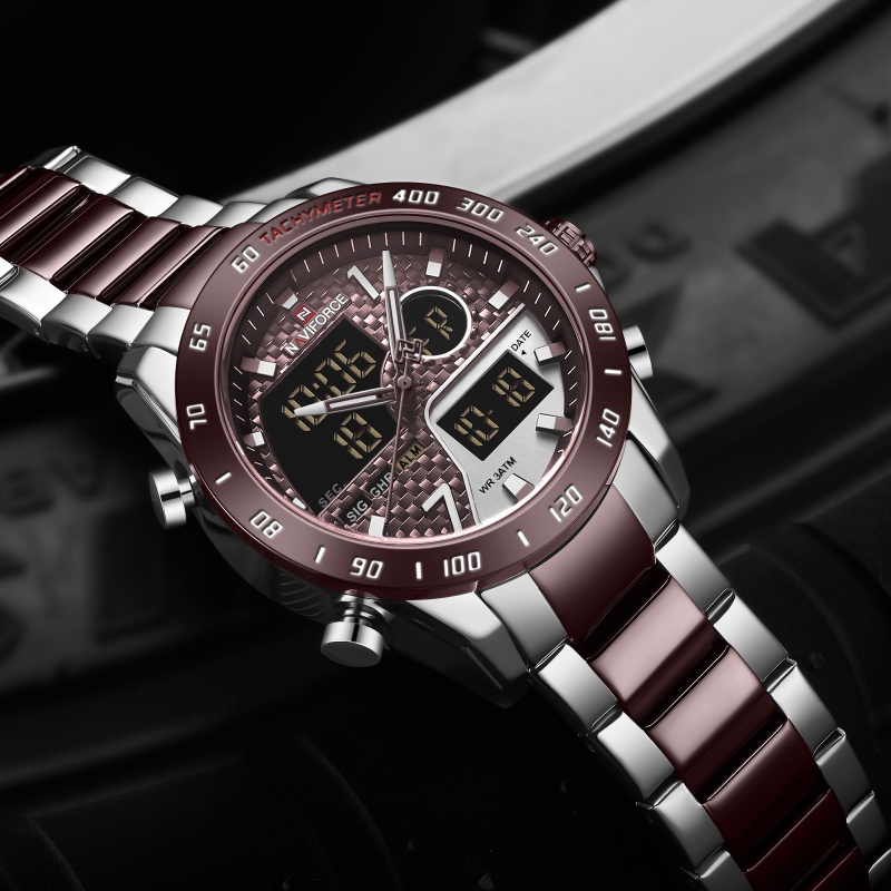 NAVIFORCE メンズ 新型アナログデジタル腕時計 3A - Analog Quartz Watch のレビューと価格