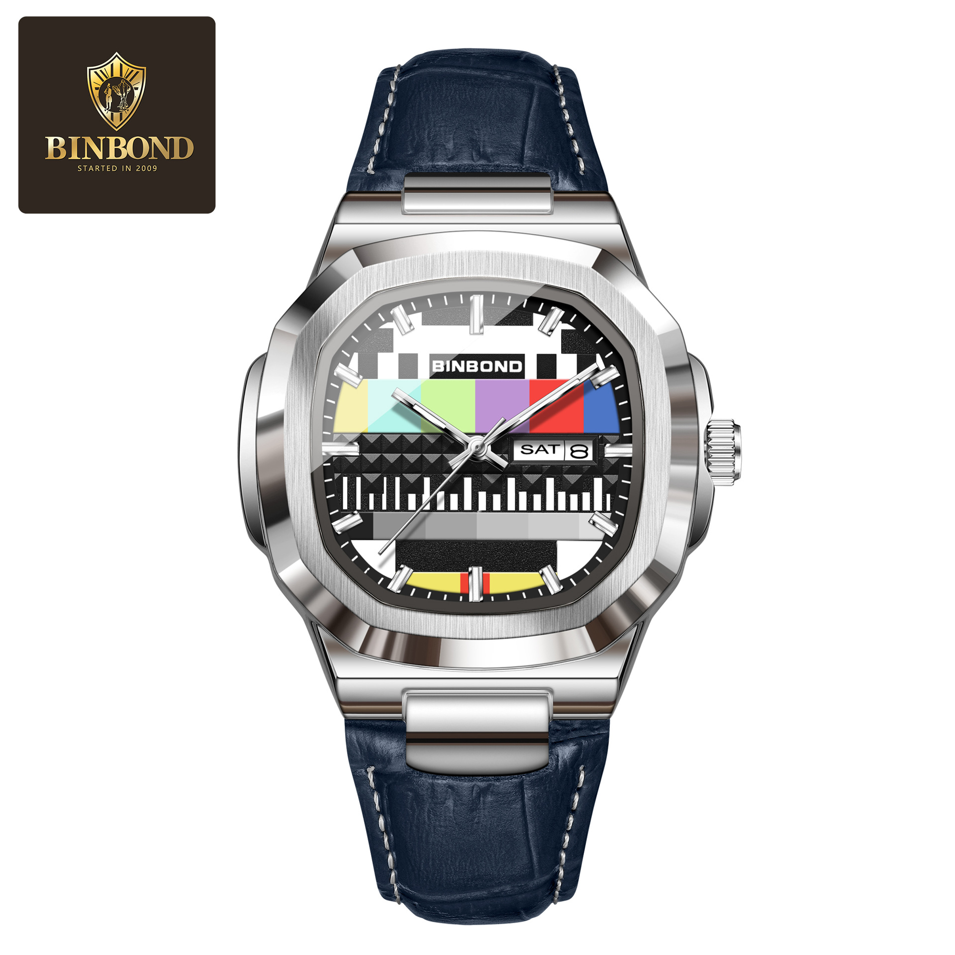 BINBOND 本物のスクエアウォッチ男性用レザーノスタルジ - Smartwatch Square Watches For Men のレビューと価格