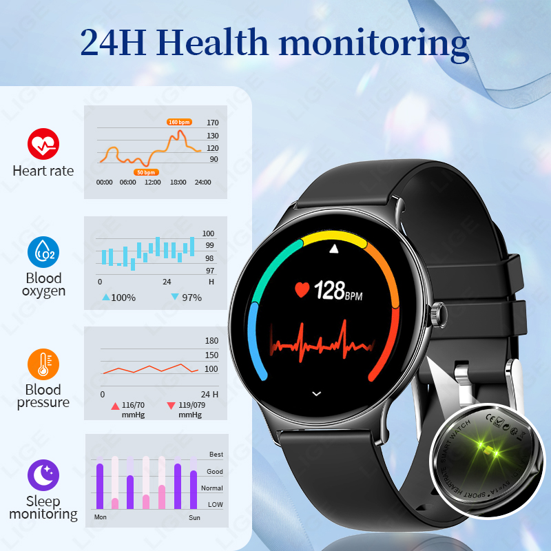 LIGE 超薄型ファッションスマートウォッチ女性画面常に時間 - Smartwatch Watches Gift For Women のレビューと価格