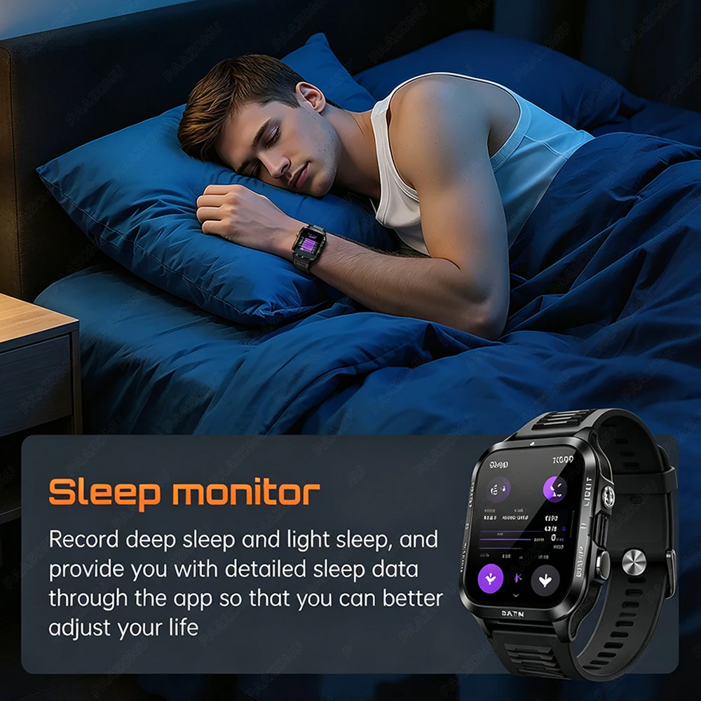 軍用グレードのスマートウォッチ メンズ LED懐中電灯 防水 - Smartwatch Square Watches For Men のレビューと価格
